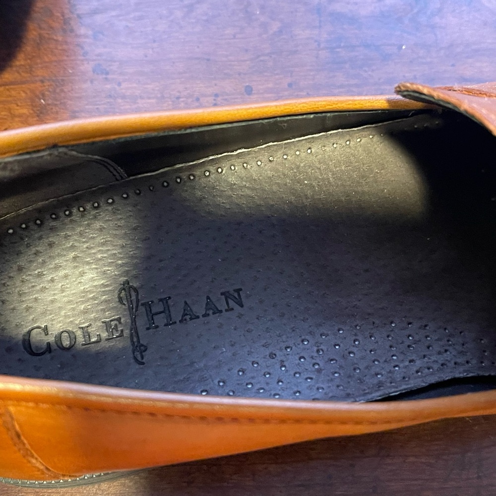 Cole Haan Men's Tan/Brown Leather Penny Loafers - Picture 2 of 8